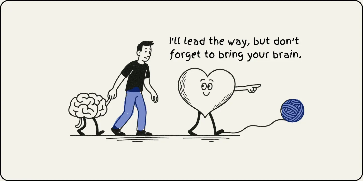 THERAPY VS ONLINE SUPPORT GROUP HEART LEADING MAN AND BRAIN