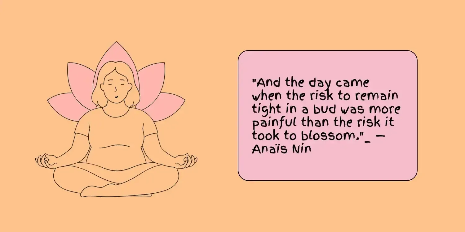 WOMAN MEDITATING ANAIS NIN QUOTE.we